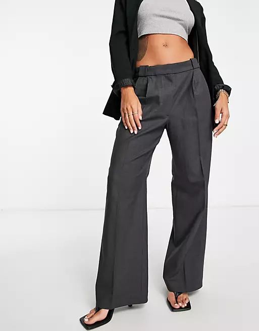 & Other Stories wide leg tailored pants in gray - part of a set | ASOS | ASOS (Global)