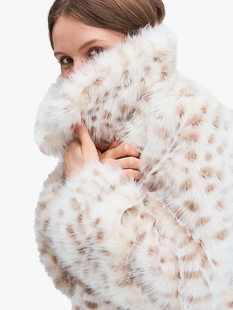spotted faux fur jacket | Kate Spade (US)