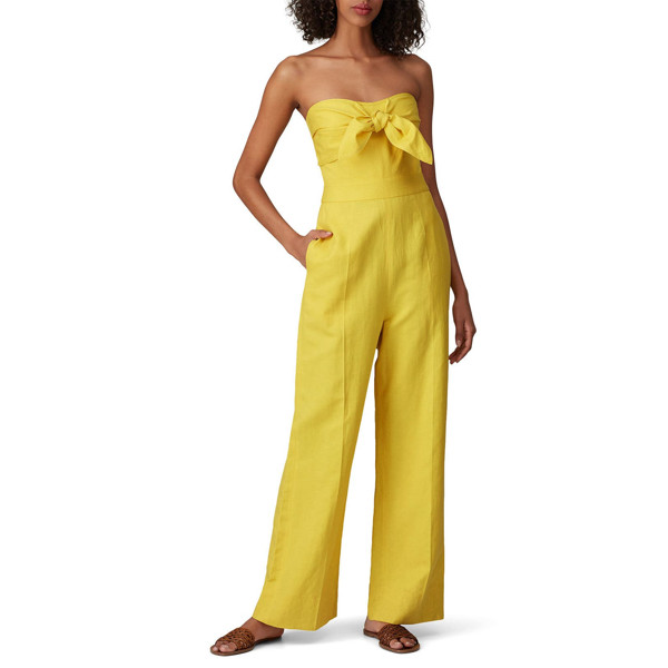 Derek Lam 10 Crosby Alene Tie Front Jumpsuit yellow | Rent the Runway