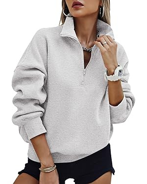 PRETTYGARDEN Womens Half Zip Oversized Sweatshirts Fleece Hoodies 2025 Trendy Long Sleeve Pullove... | Amazon (US)