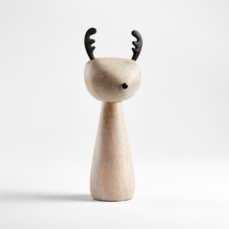 11" Wooden Reindeer Decoration + Reviews | Crate & Barrel | Crate & Barrel