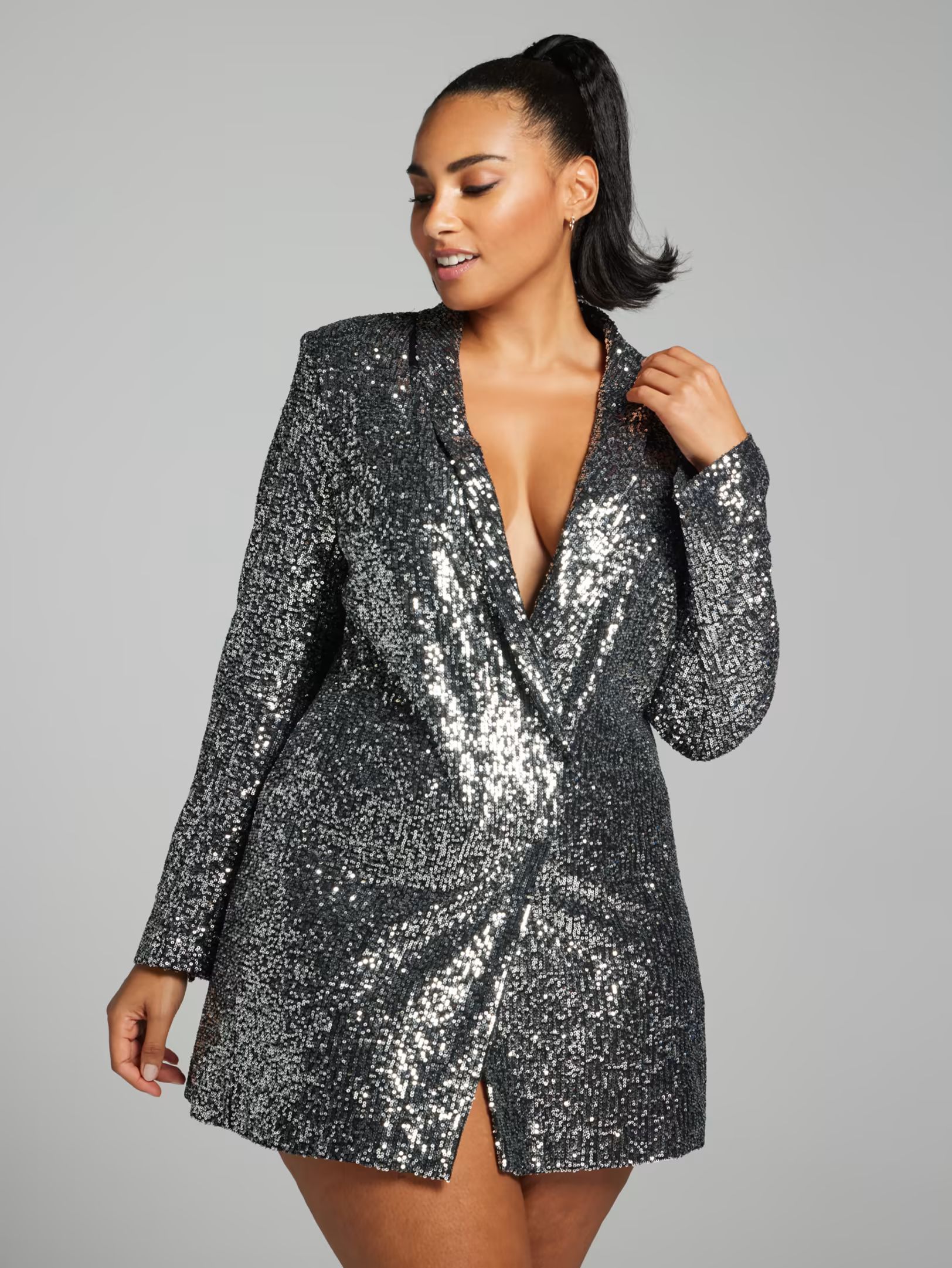 Plus Size Damaris Sequin Blazer - Gabrielle Union x FTF | Fashion to Figure | Fashion To Figure