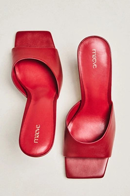 Maeve Metal Bow Open-Toe Mule Heels | Anthropologie (US)