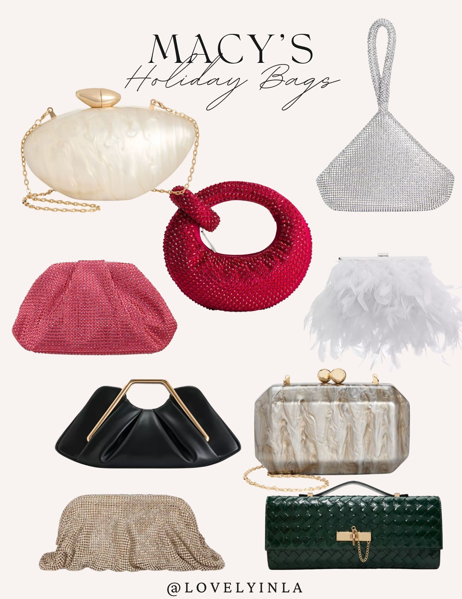 Best holiday bags, sequin holiday bags, clutch, feather clutch, trendy clutch, holiday handbags, sparkly bags. The red one is definitely unique and it is one of my favorites for the season.

#LTKSaleAlert #LTKHoliday #LTKGiftGuide