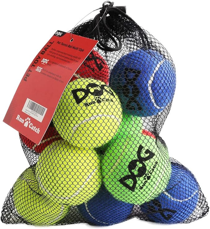 insum Tennis Ball for Dog Pack of 12 Colorful Easy Catching Pet Dog Ball (2.5inch-4colors) | Amazon (US)