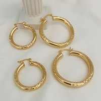 Textured Hoops, Hammered Chunky Gold Hoop Earrings, Thick Lightweight Designed Hoops | Etsy (US)