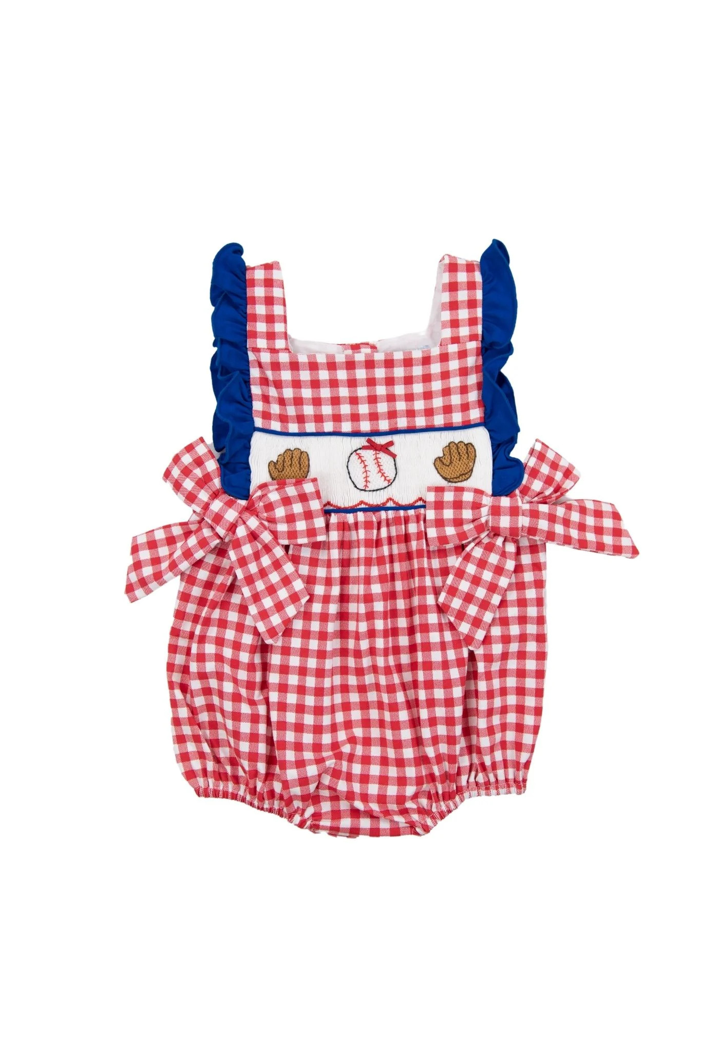 Girls Smocked Home Run Bubble | Sugar Dumplin' Kids