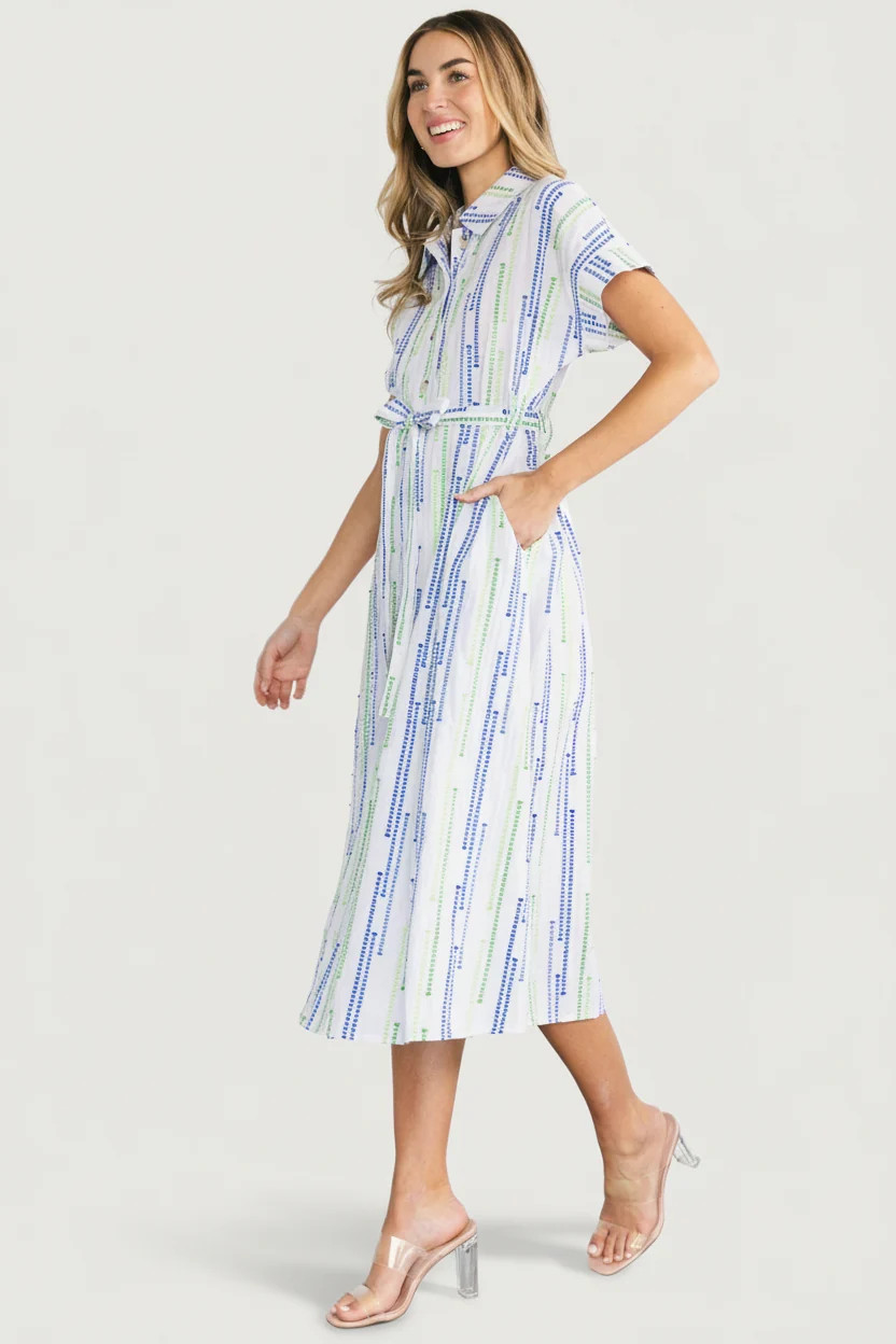 Jimena Midi Dress - Blue & Green Print | Baltic Born | Baltic Born