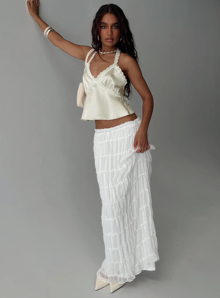 Estefania Maxi Skirt White | Princess Polly US