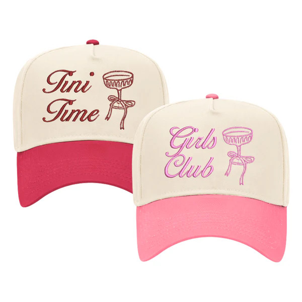 Custom Embroidered Cocktail Vintage Trucker Hat | Sprinkled With Pink