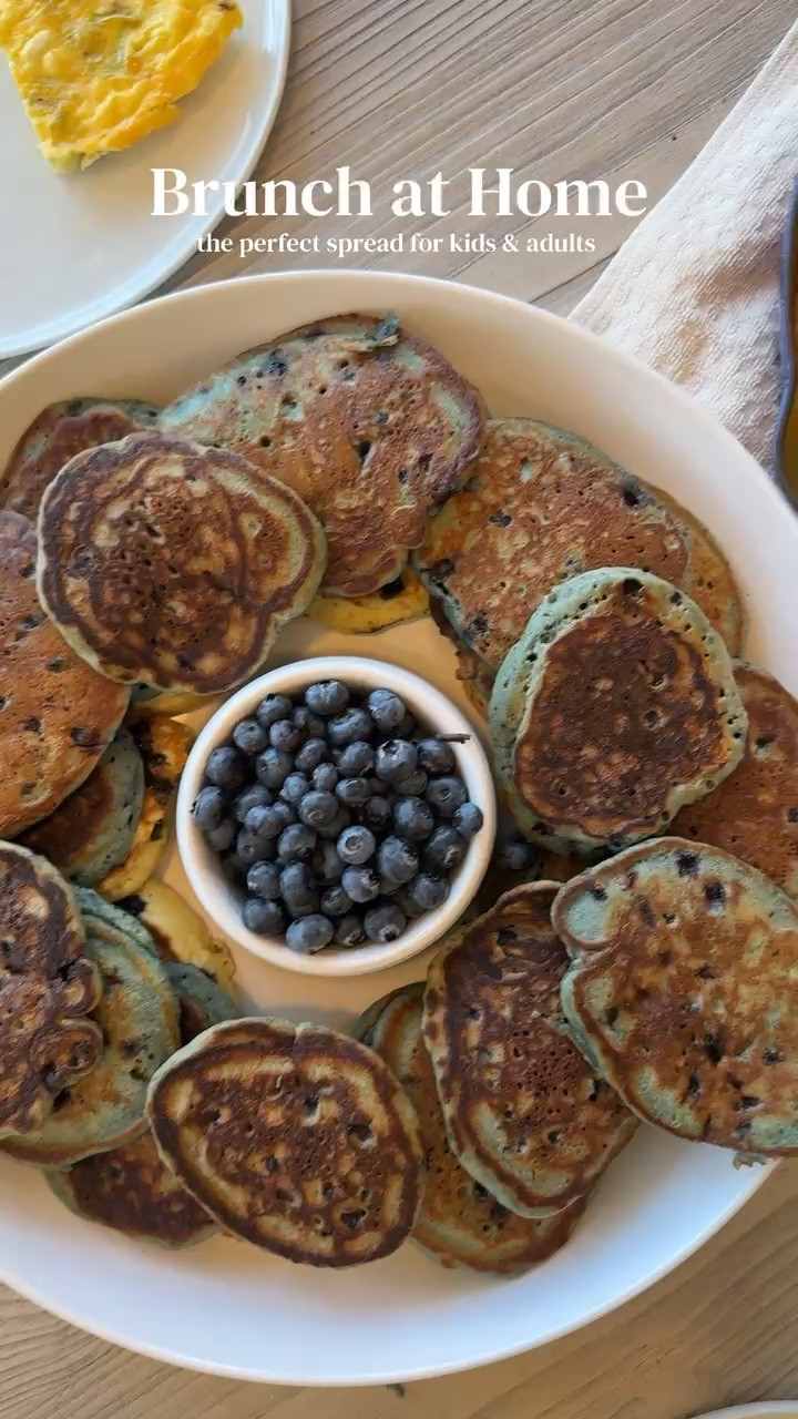 POV: the perfect Sunday brunch that’s kid & adult approved!  🍳🫐🥕

- blueberry pancakes
- potato, leek & goat cheese frittata
- roasted potatoes & carrots with Greek yogurt dipping sauce
- mimosas (regular & NA options for the adults!) with orange & grapefruit juices (for the kiddos) 

We also linked some of our favorite serveware & go-to maternity/postpartum attire 🤍

#LTKmomlife #LTKmorningroutine #LTKfoodie