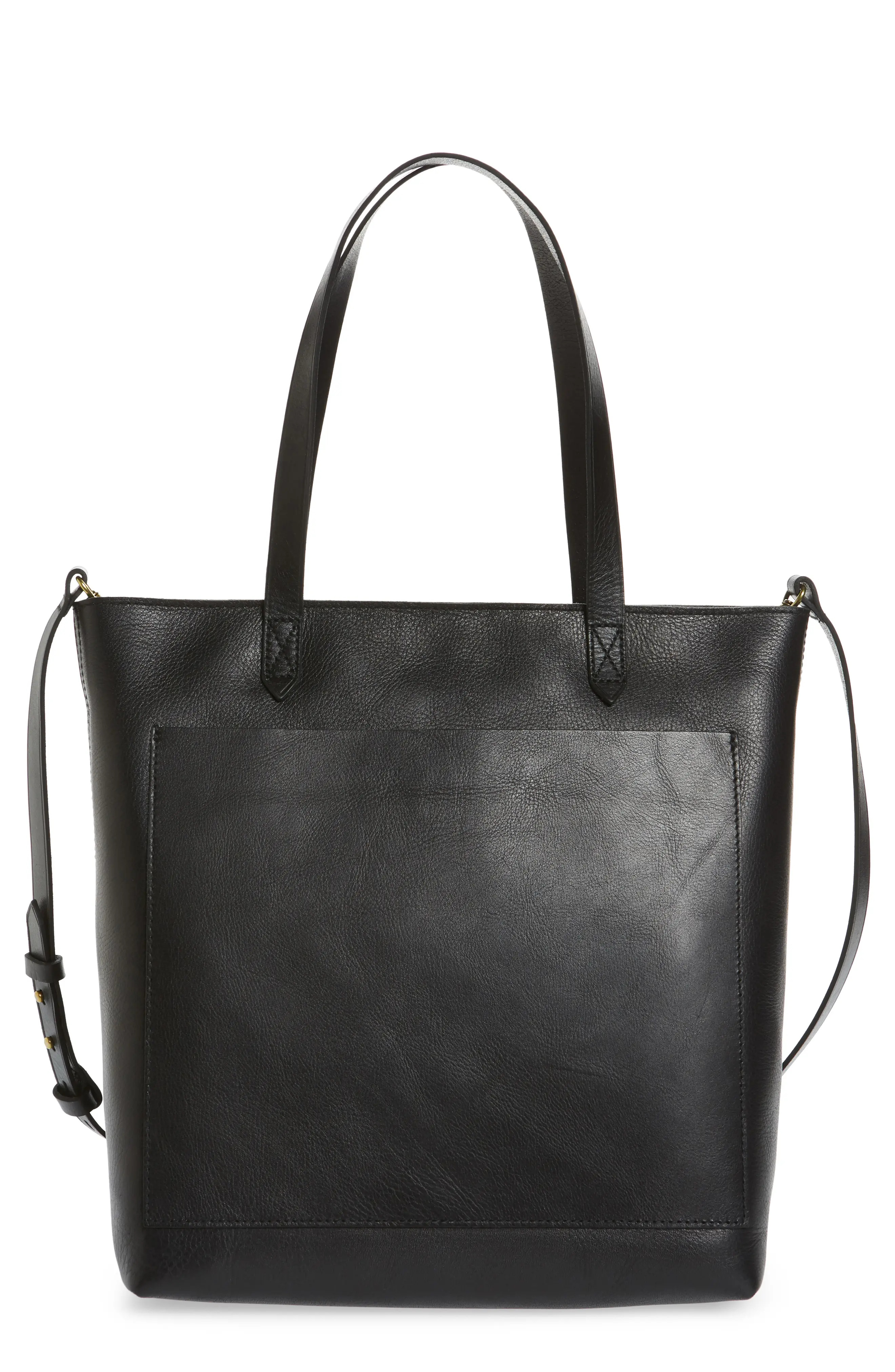 Madewell The Zip-Top Medium Transport Leather Tote - Black | Nordstrom