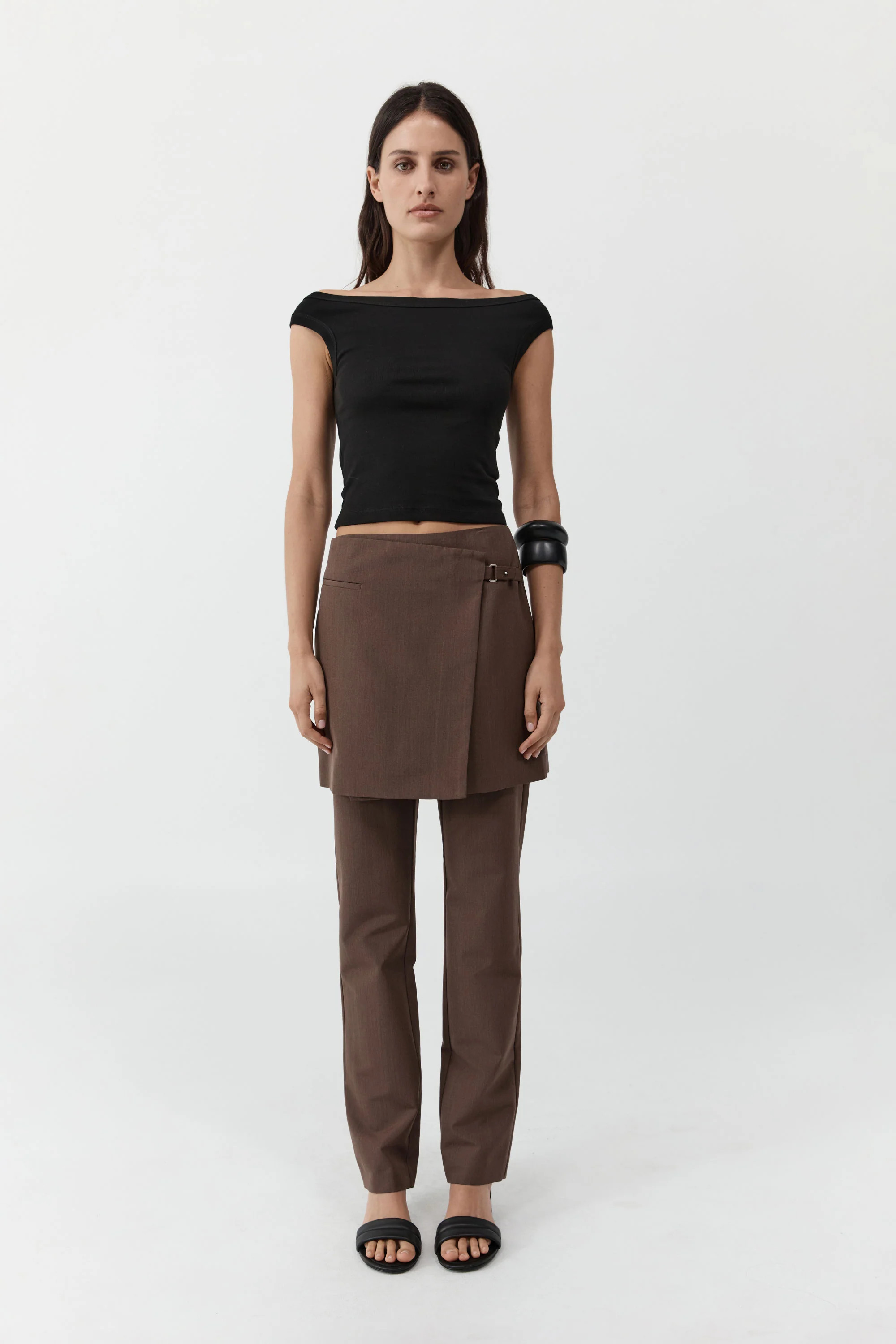 Silk Canvas Wrap Skirt - Mud | St. Agni (US, UK, EU)