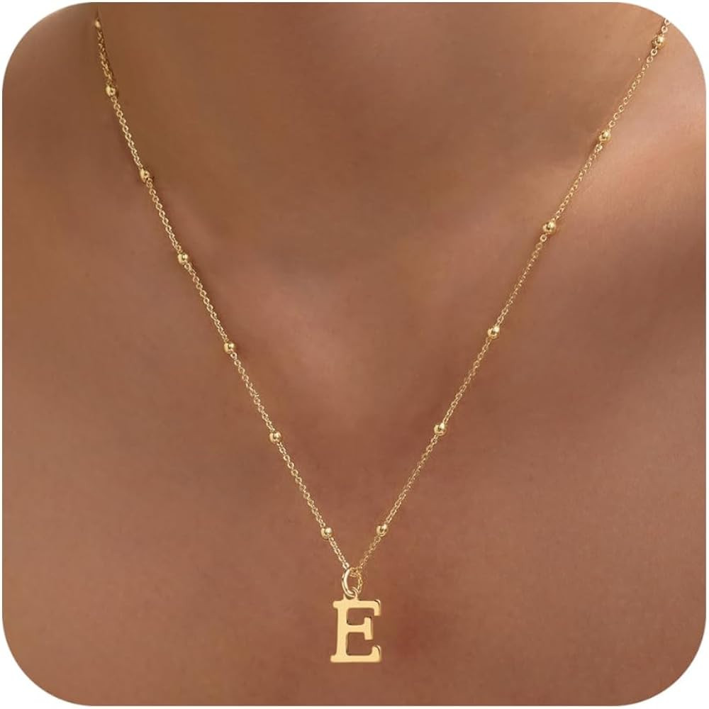 Initial Necklaces for Women Dainty Gold Letter Pendant Necklace 14k Gold Plated A-Z Name Necklace... | Amazon (US)