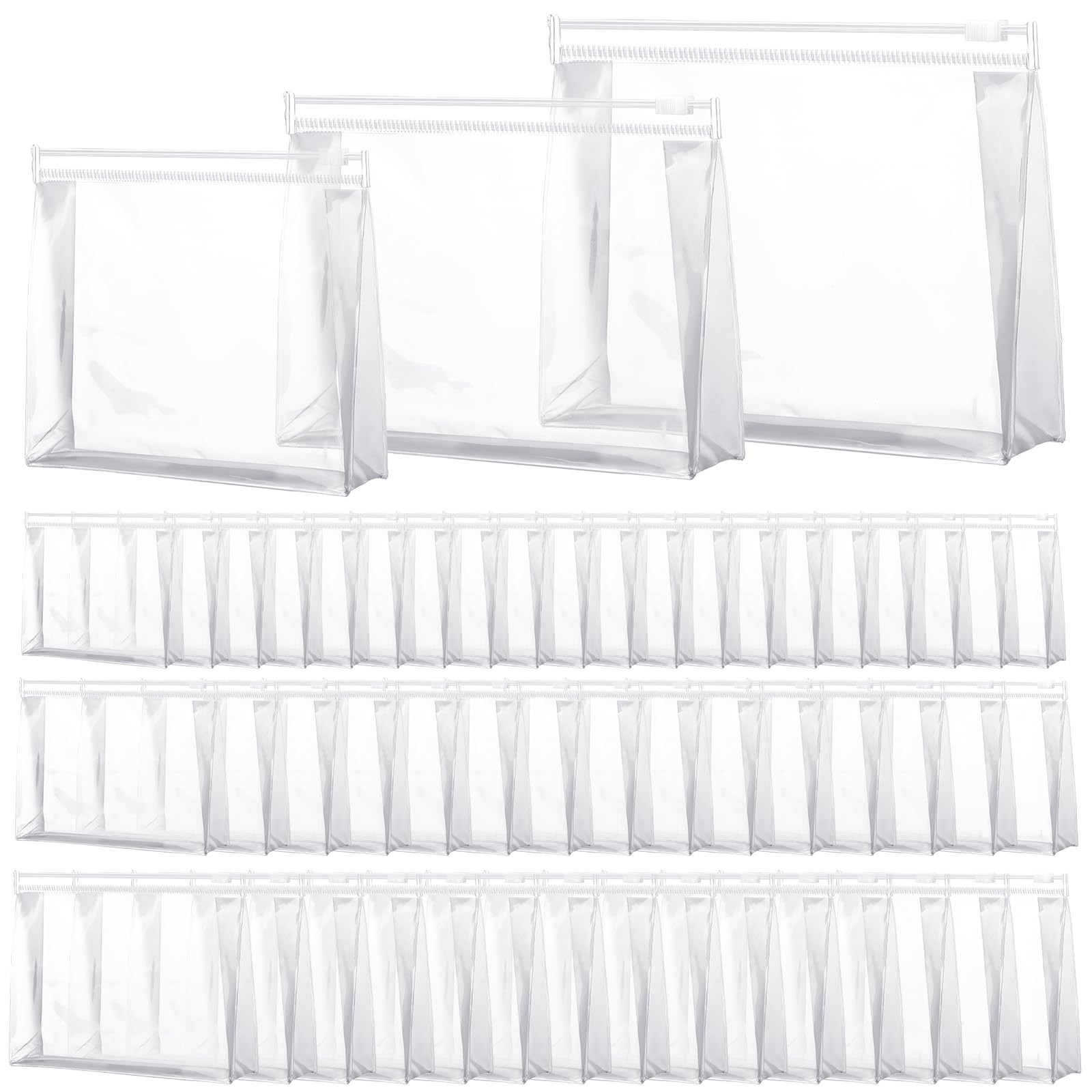 Xuniea 50 Pieces Mini Clear Makeup Bag Small Clear Zipper Pouch Travel Bag for Toiletries Plastic... | Amazon (US)
