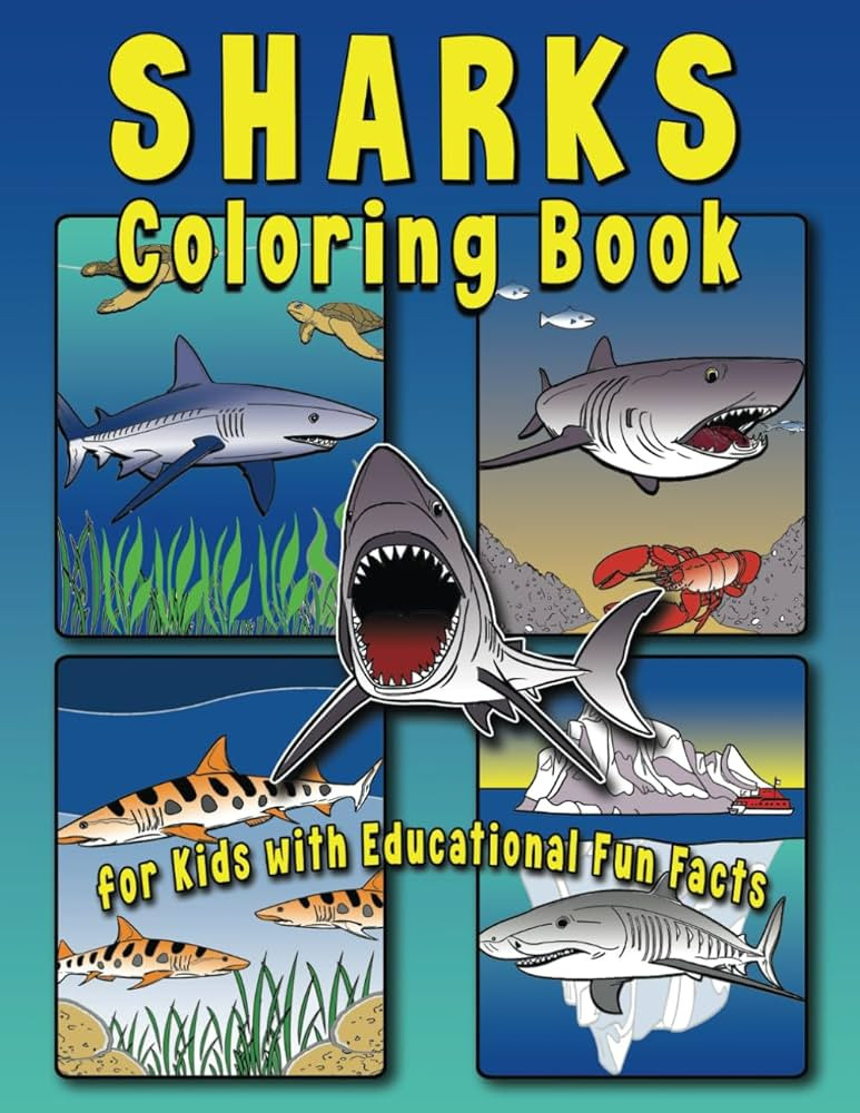 Sharks Coloring Book for Kids with Educational Fun Facts: Educational coloring book for kids incl... | Amazon (US)