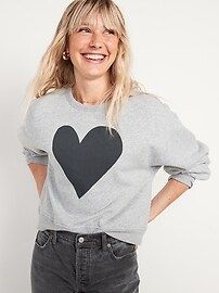 Crew-Neck Cropped Sweatshirt for Women | Old Navy (US)