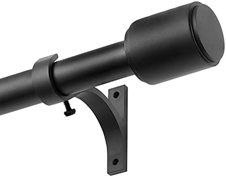 Kemmie 1" Window Treatment Curtain Rod with Cylindrical Cap Finials, Single Drapery Rod Adjustable L | Amazon (US)