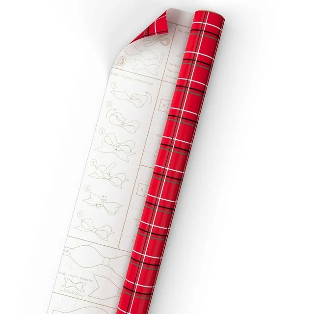 Hallmark Recyclable Christmas Wrapping Paper with Cutlines and Optional DIY Bow Templates on Reve... | Walmart (US)