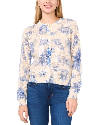 CeCe Crewneck Cardigan Sweater  | Bloomingdale's Women | Bloomingdale's (US)