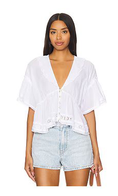 Free People Bella Cutwork Top in Optic White from Revolve.com | Revolve Clothing (Global)
