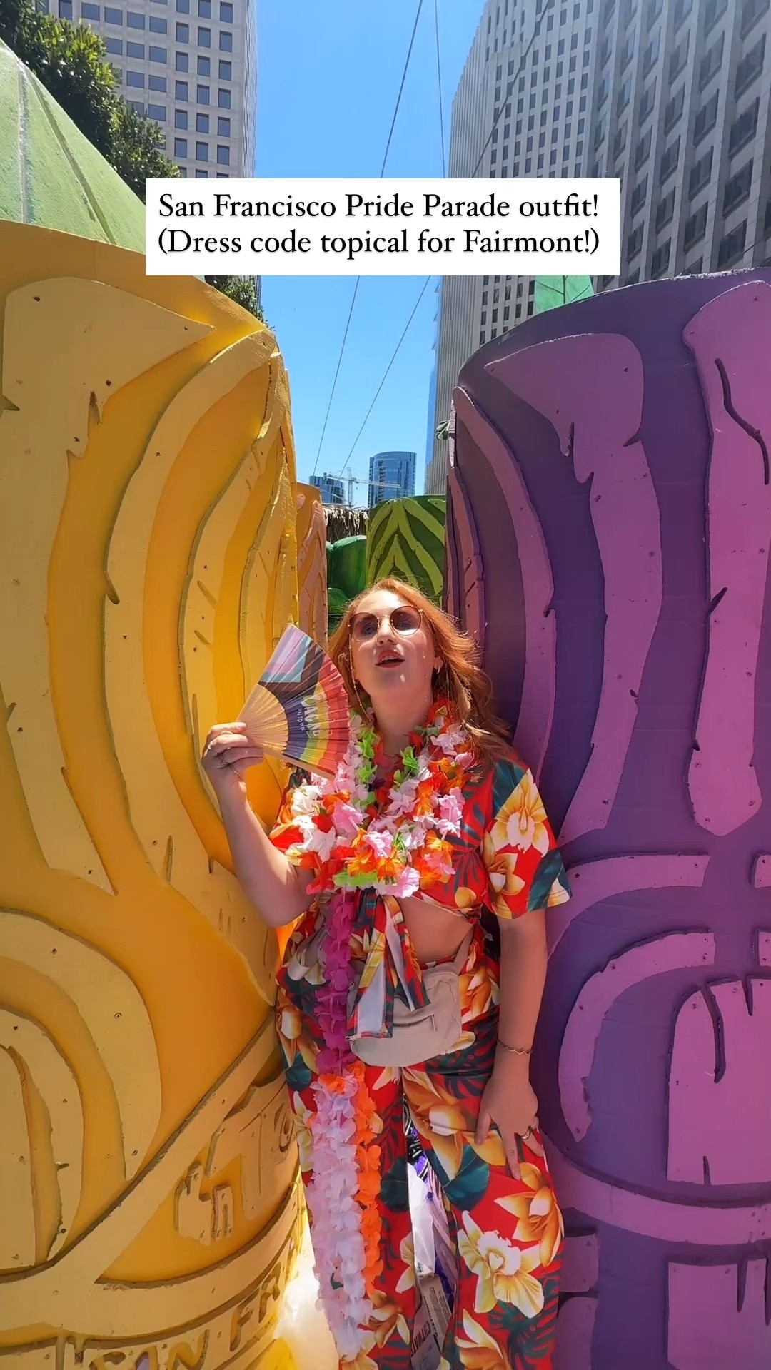 San Francisco Pride parade outfit! I road on the Fairmont Hotel Tonga Room float next to giant Mai tais! Theme was florals and I found this darling matching set fit for tropics #amazon #curvy #fairmont #pride #prideparade #prideoutfit 

#LTKMidsize