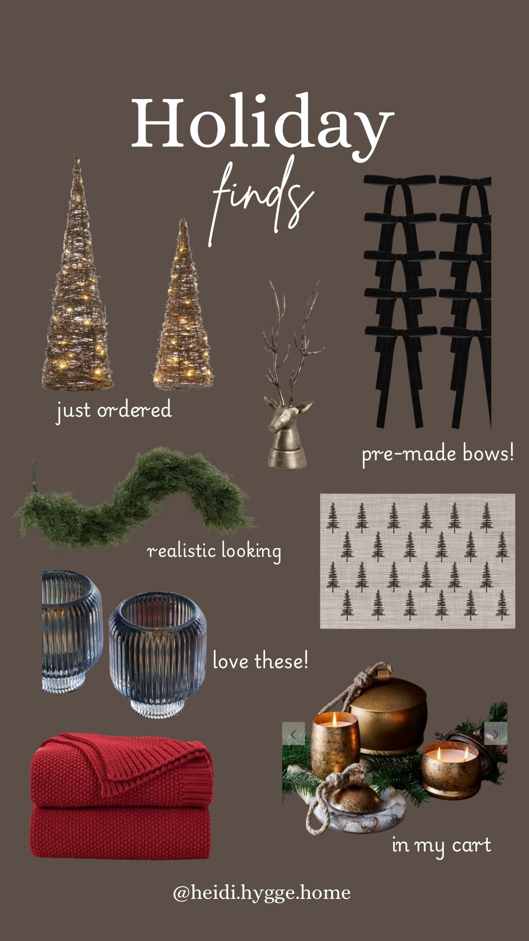 Christmas Holiday finds for 2025! Just ordered the woven lighted trees! So reasonably priced too! Black velvet pre-made bows are genius. Tableware, candles, blankets, decor, all the things! 

#LTKSaleAlert #LTKHome #LTKSeasonal