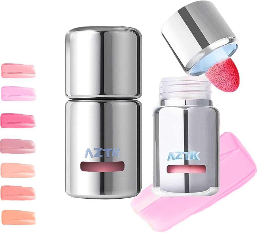 Aztk Liquid Blush, Aztk Jelly Color Liquid Blushes, Blush for Cheeks, Blushes Lotion with Sponge ... | Amazon (US)