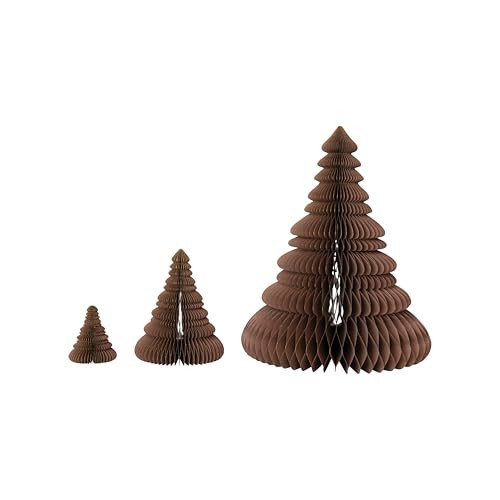Creative Co-Op Round Paper Folding Honeycomb Trees with Gold Glitter, Brown, Set of 3 | Amazon (US)