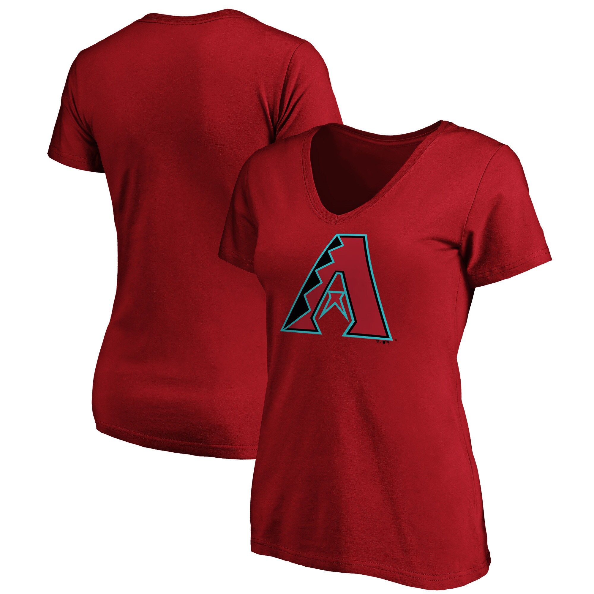 Women's Arizona Diamondbacks Fanatics Branded Red Plus Size Core Official Logo V-Neck T-Shirt | MLB Shop