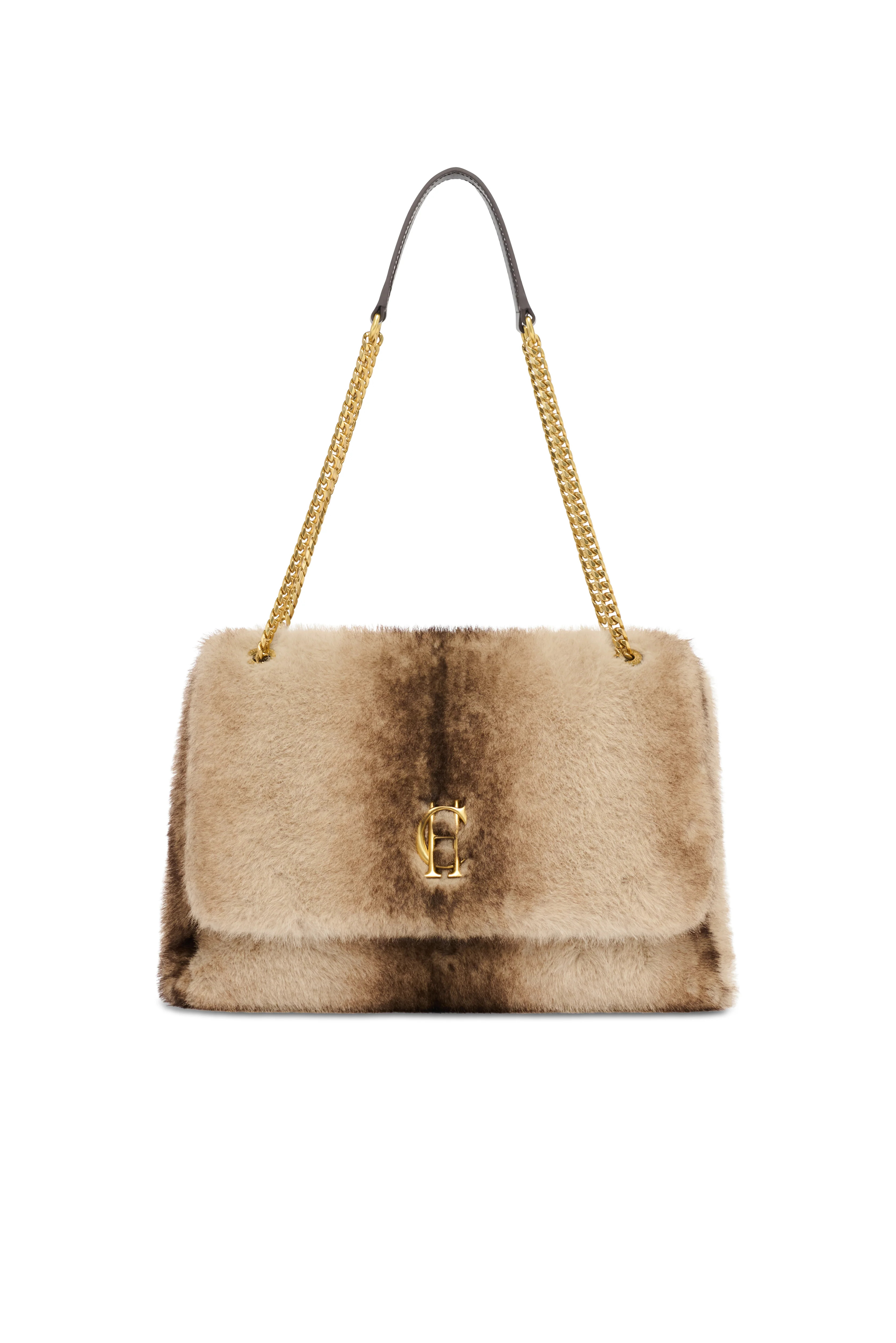 Milan Shoulder Bag (Mink Faux Fur) | Holland Cooper