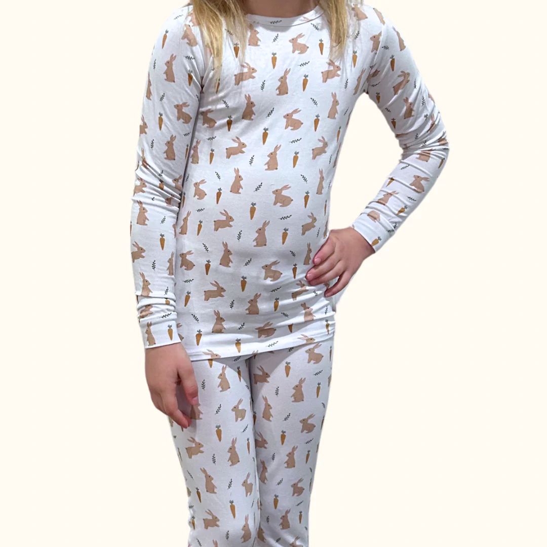 Rabbits Two-piece Long Set | Little Pajama Co.