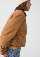 Cropped jacket with a corduroy collar | Stradivarius (UK)