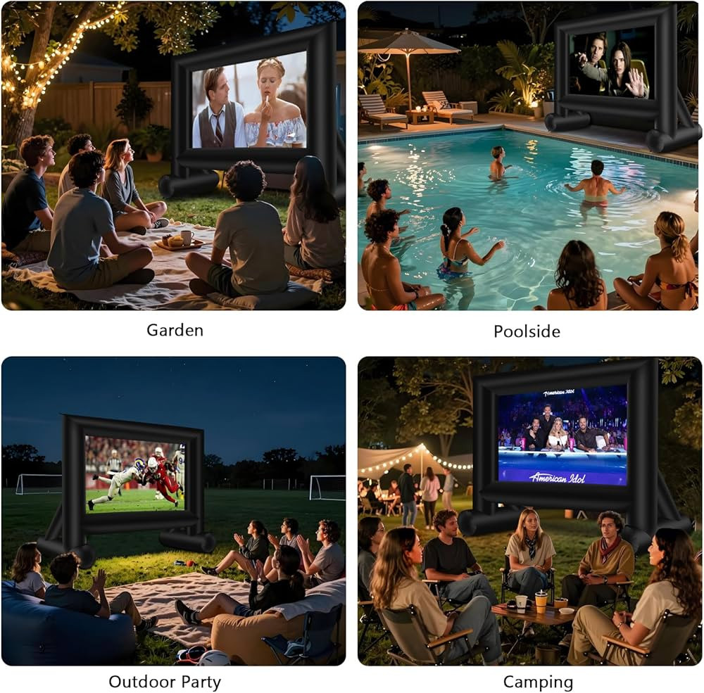 XHYCPY Inflatable Projector Screen 15ft Inflatable Movie Screen Outdoor with Air Blower and Stora... | Amazon (US)