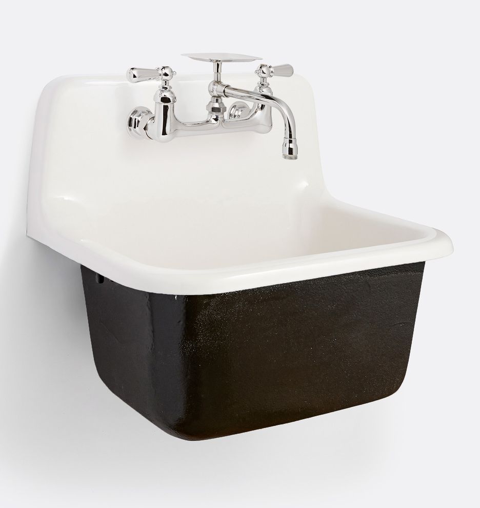 Grizzly Cast Iron Utility Sink with Drain and Faucet | Rejuvenation