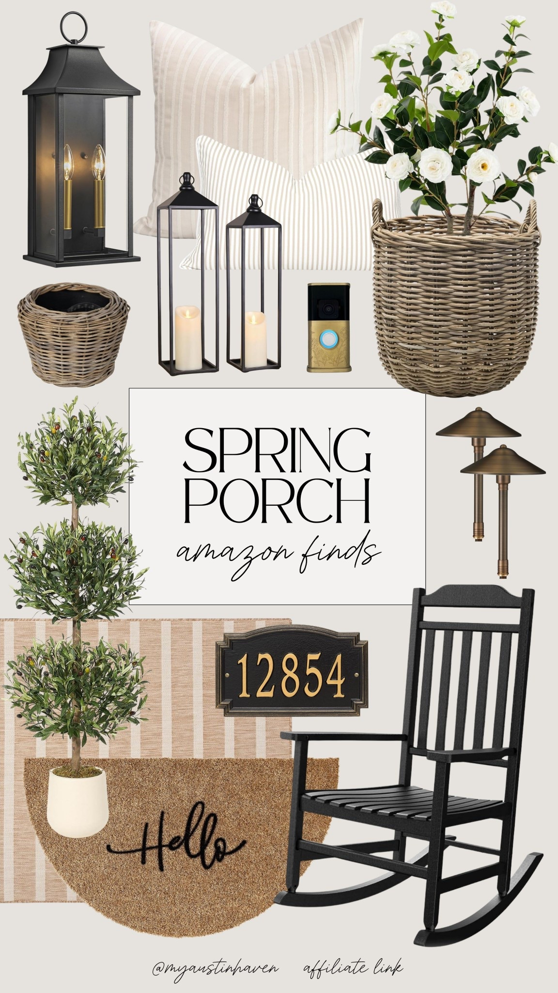 Spring porch Amazon finds to freshen up your entry. 🌿 Classic lanterns, striped pillows, greenery and cozy porch pieces that make it easy to welcome the season.


Amazon porch decor, spring porch refresh, front porch ideas, outdoor lantern lighting, striped outdoor pillows, woven planter basket, olive tree decor, porch rocking chair, layered doormat, outdoor rug entryway, house number sign, smart doorbell camera, landscape lighting, patio greenery, entryway curb appeal, trending home finds. 

 #LTKspring 

#LTKHome #LTKSaleAlert #LTKSeasonal