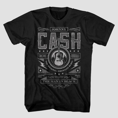 Men's Merch Traffic Johnny Cash Short Sleeve Crewneck T-Shirt - Black | Target