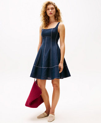 Tommy Hilfiger x Sofia Richie Grainge Women's A-Line Sleeveless Linen Dress - Macy's | Macy's