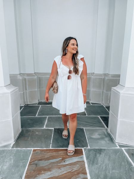 Beach dress - white dresses - seaside Florida outfits - beach outfits - cocktail dresses - for brides - bridal shower - baby shower guest - bachelorette party outfits - woven purse - amazon sunglasses - rehearsal dinner dress - white dress outfit inspo 


#LTKSeasonal #LTKtravel #LTKwedding