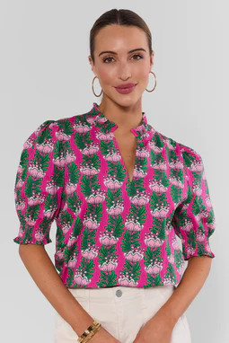 Amanda Pink Floral Print Top | Avara