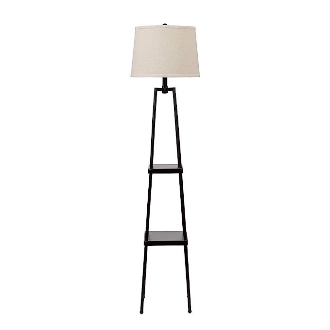 Catalina Lighting 19305-000 Modern Metal Floor Lamp with Shelves and Beige Linen Shade for Living... | Amazon (US)