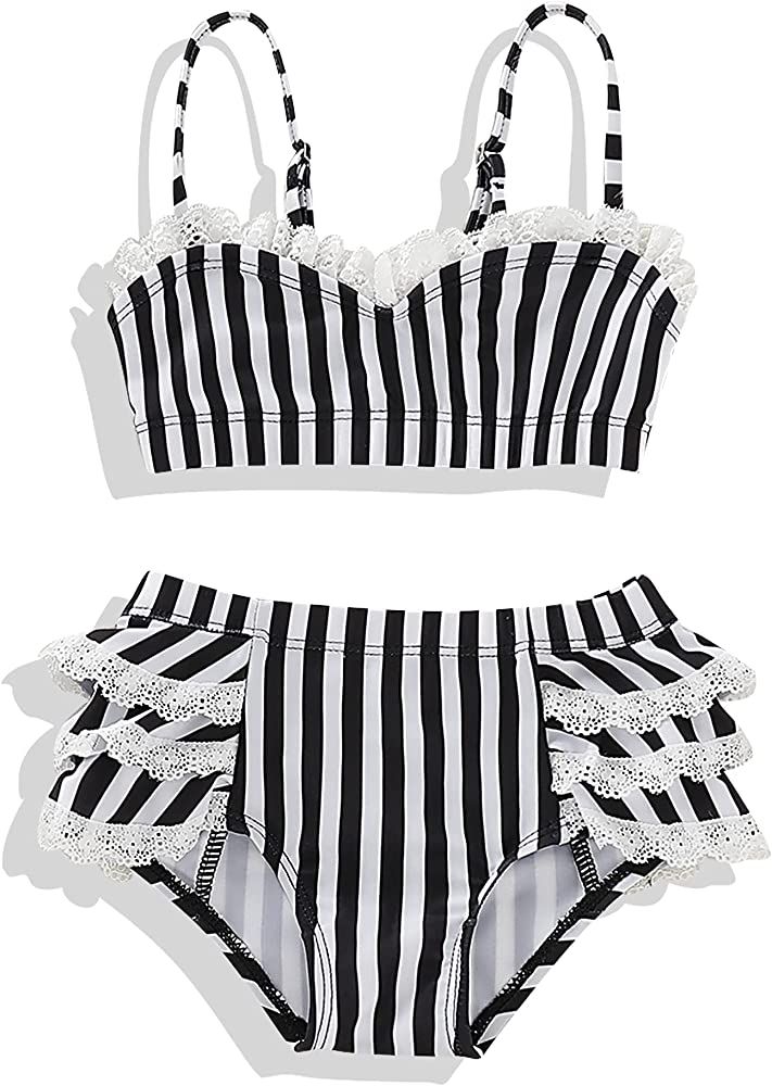 NZRVAWS Toddler Baby Girls Swimsuit Cute Bathing Suit Two Piece Summer Bikini Infant Swimwear Clothe | Amazon (US)