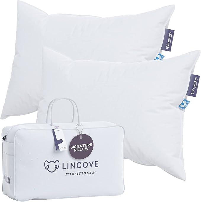 Lincove Signature 100% Natural Canadian White Down Luxury Sleeping Pillow - 800 Fill Power, 500 T... | Amazon (US)