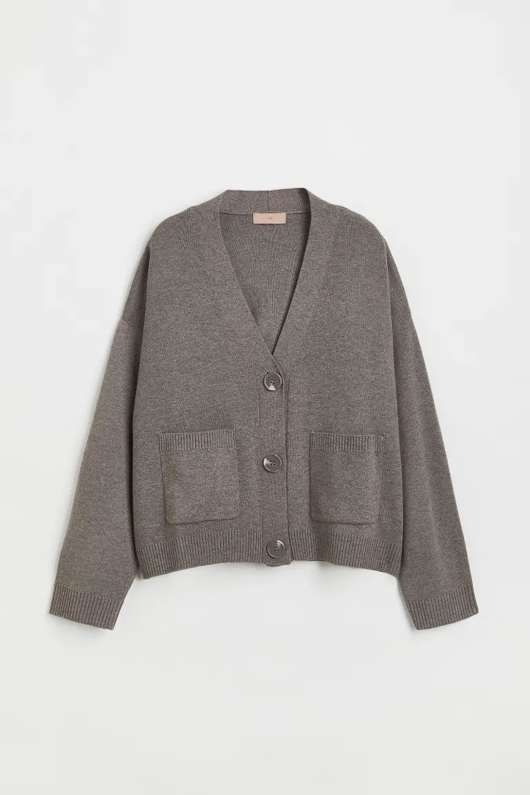 Fine-knit Cardigan - Dark taupe - Ladies | H&M US | H&M (US + CA)