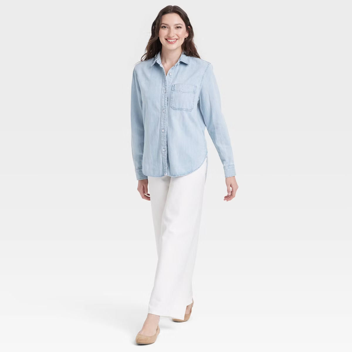 Women's Relaxed Fit Denim Button-Down Shirt - Universal Thread™ | Target