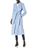 Cole Haan Women's Slick Wool wrap Coat, ICE Blue, 4 | Amazon (US)