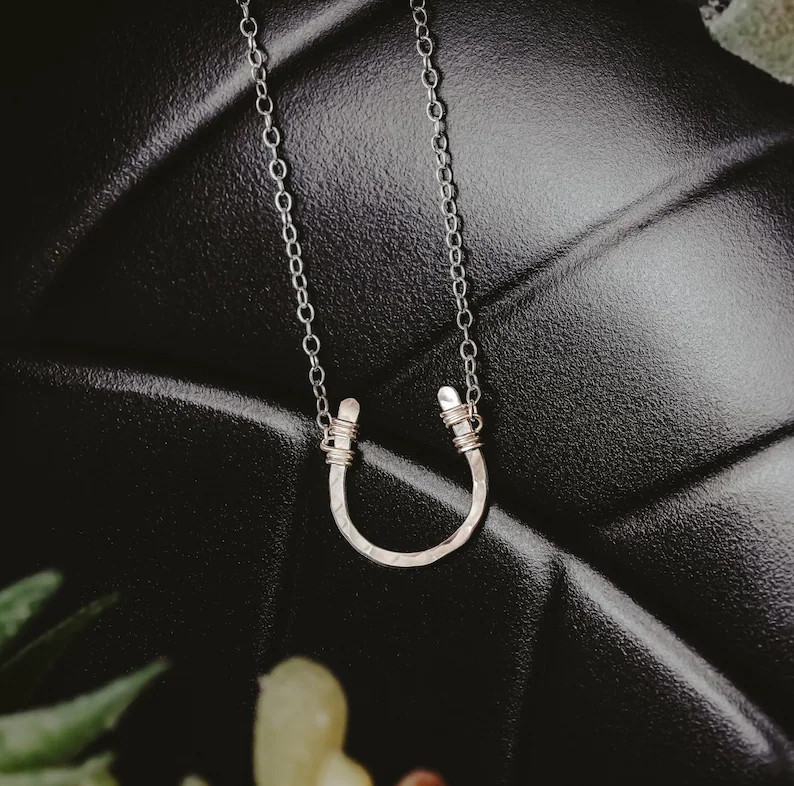 Sterling Silver Horseshoe Necklace, Good Luck Charms, Unique Mother's Day Gift From Daughter, Hor... | Etsy (US)