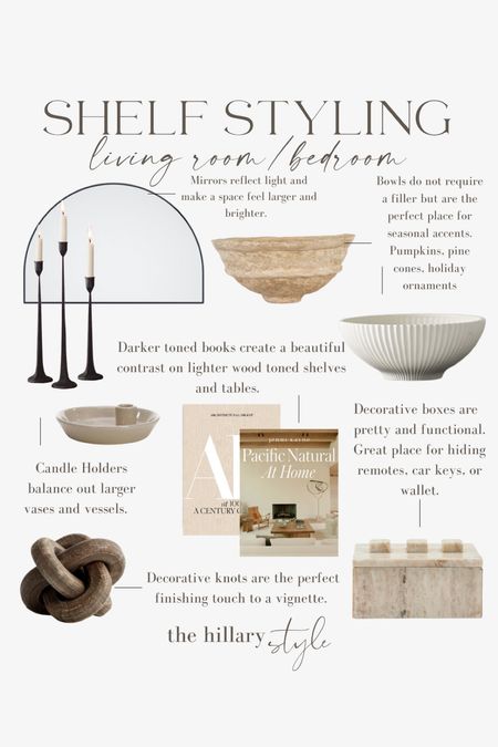 My go-to shelf styling pieces for the living room & bedroom!

Amazon. Target. McGee and co. Crate and barrel. West elm. Cb2. Walmart. Coffee table books. Decorative boxes. Knots. Candle holders. Mirror. Bowls. 

#LTKhome #LTKsalealert #LTKstyletip