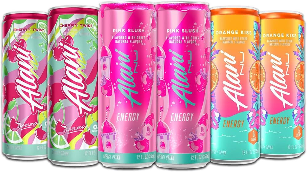 Alani Sugar Free Energy Drinks Variety Pack, 6 Pack, 12 Fl oz | Amazon (US)