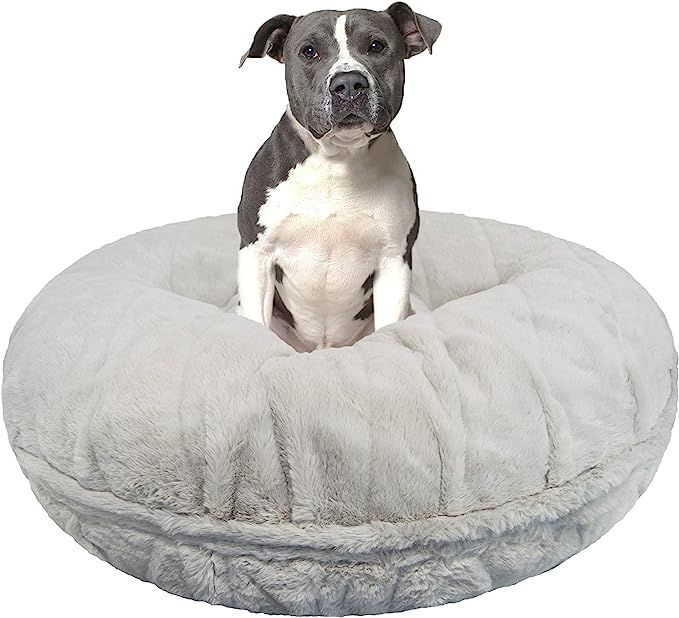 Bessie and Barnie Bagel Dog Bed - Extra Plush Faux Fur Dog Bean Bed - Circle Dog Bed - Waterproof... | Amazon (US)